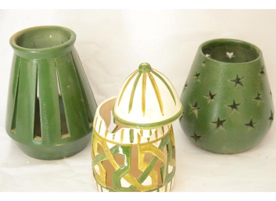  Set of 3 Pottery Candle Holders / Candlestick holder / Home decoration